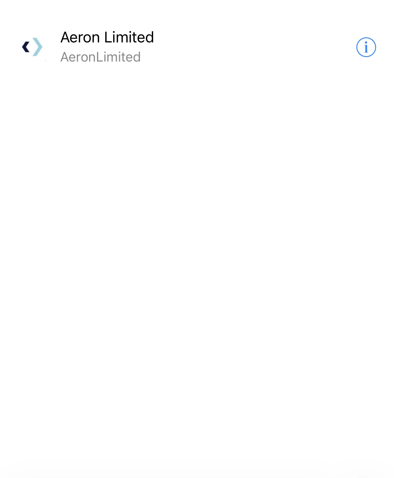Type "aeron" and select Aeron Limited.